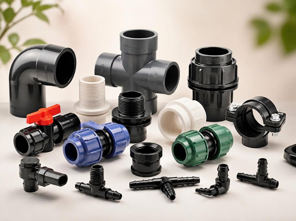 Ambushakti irrigation connectors, elbows, tees, couplers, grommets and adapters